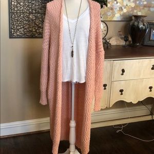 Blushing Heart Long Open Cardigan - Large